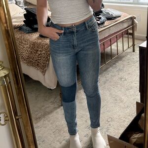 PacSun Women's Two-Tone Blue Skinny Jeans